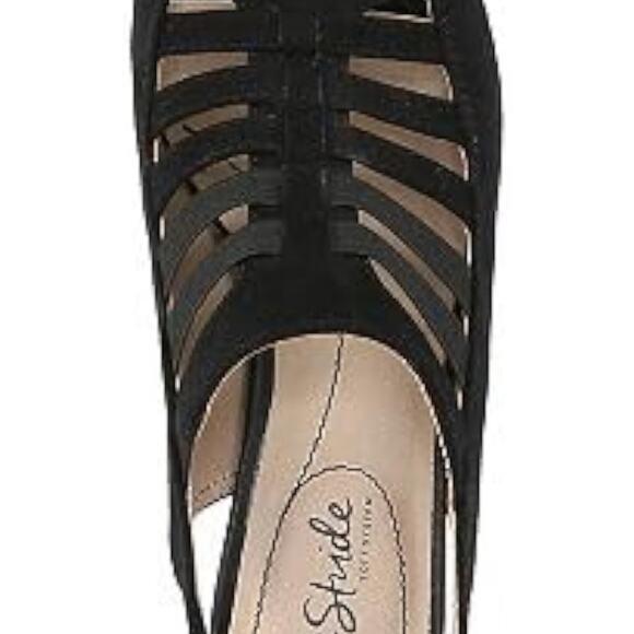 NIB Life Stride Soft Comfort Black Arlene Strappy Dressy Feminine 6 M Heels NEW - Picture 5 of 16